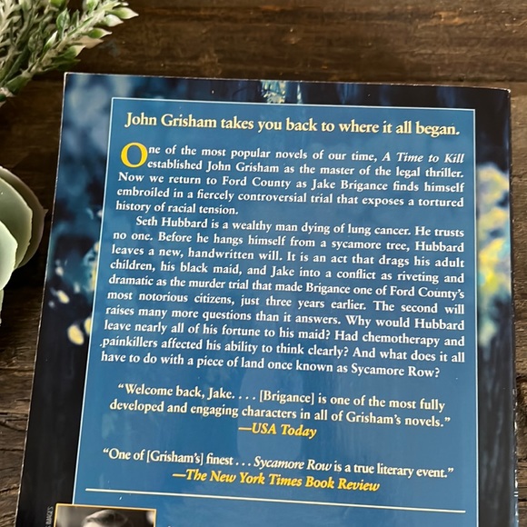 4/$20 JOHN GRISHAM - Sycamore Row - Novel - EUC - Picture 2 of 2